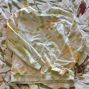 Tie-Dye Sweatshirt with Sun Embroidery